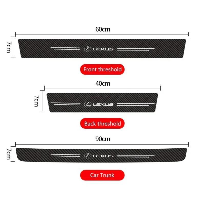 Black Carbon Fibre Texture Car Trunk Door Threshold Tape Stickers Pedal Anti Scratches Decoration Auto Accessories