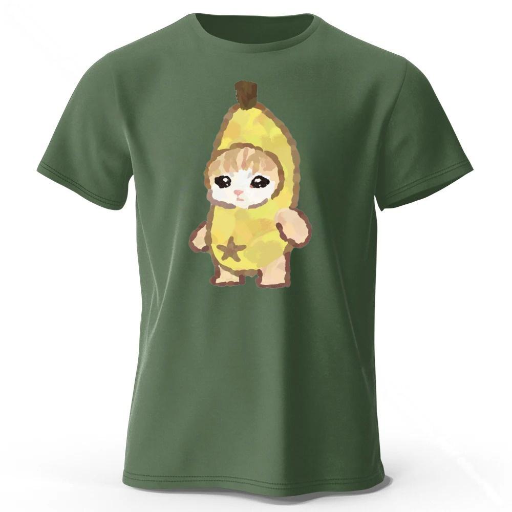 2026 Trendy Banana Kitten New Pure Cotton Short Sleeved Menwomen Daily Street Wear Plus Size Comfortable Casual Tshirt Top
