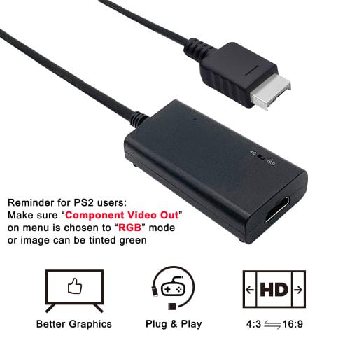 LEVELHIKE HDMI kabel Playstation 2 & Playstation 1 Console (PS2 a PS1) Adaptér PS1/PS2 na HDMI Výstup signálu True RGB (100% vylepšená kvalita videa) HD