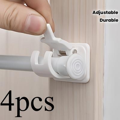 Set di 4 supporti per bastone per tende senza foratura - Ganci adesivi regolabili a parete per un arredamento domestico elegante, Adatti per camera da letto, soggiorno, cucina e bagno