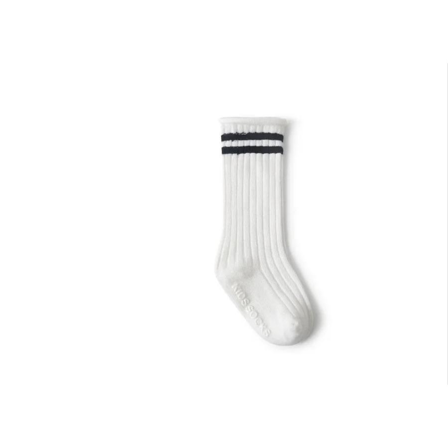 0-4 Y Children's Fun Retro Autumn and Winter Girl Baby Socks, Parallel Stripes Boys' Trendy Sports Socks, Pure Color Non-slip
