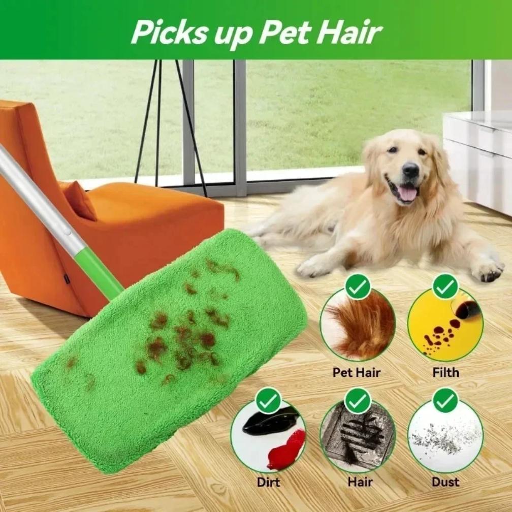 1/4Pcs Wet & Dry Cleaning Cloths Durable Absorbent Sponge Microfiber Mop Pads Flat Mop Head Washable Mop Cloth Reusable Sweepin