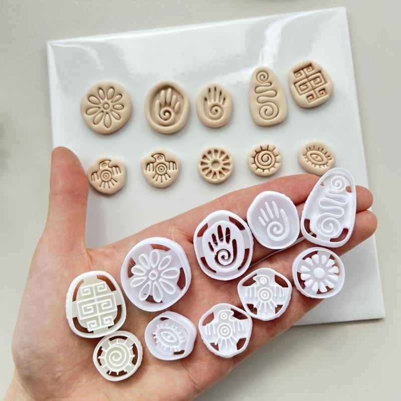 Earring Mold Jewelry Molds for Earrings Pendant Keychain Jewelry Making Hand Crafting Clay Cutter Molds for Beginner