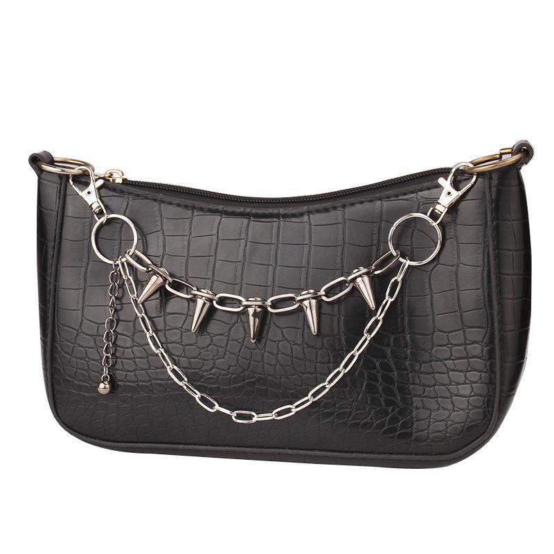 Gothic Punk Detachable Bag Chain Set With Multiple Cool Charm Designs For Handbag Decor Y2K Alt Style Daily Wear
