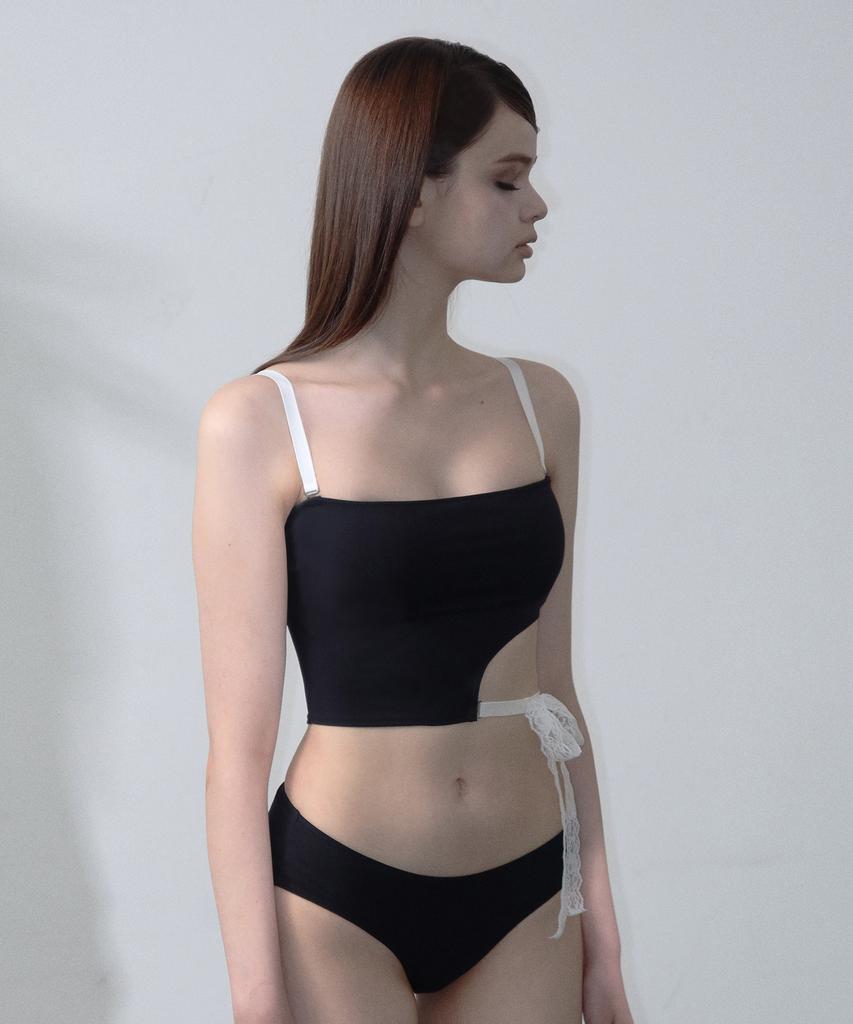 VINAJ Lace Ribbon Cutout Bikini Bra