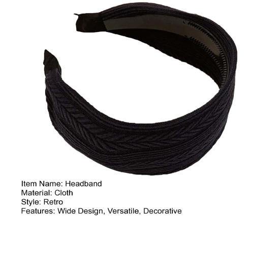 Women Retro Headband Elastic Design Wide Hair Hoop Adjustable Fit Lightweight Comfortable Hair Accessory