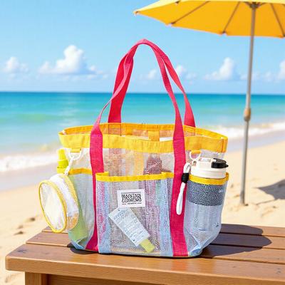 Mesh Large Capacity Swim Bag with Multi-Pocket Storage for Swimsuits, Toiletries, and Travel Essentials