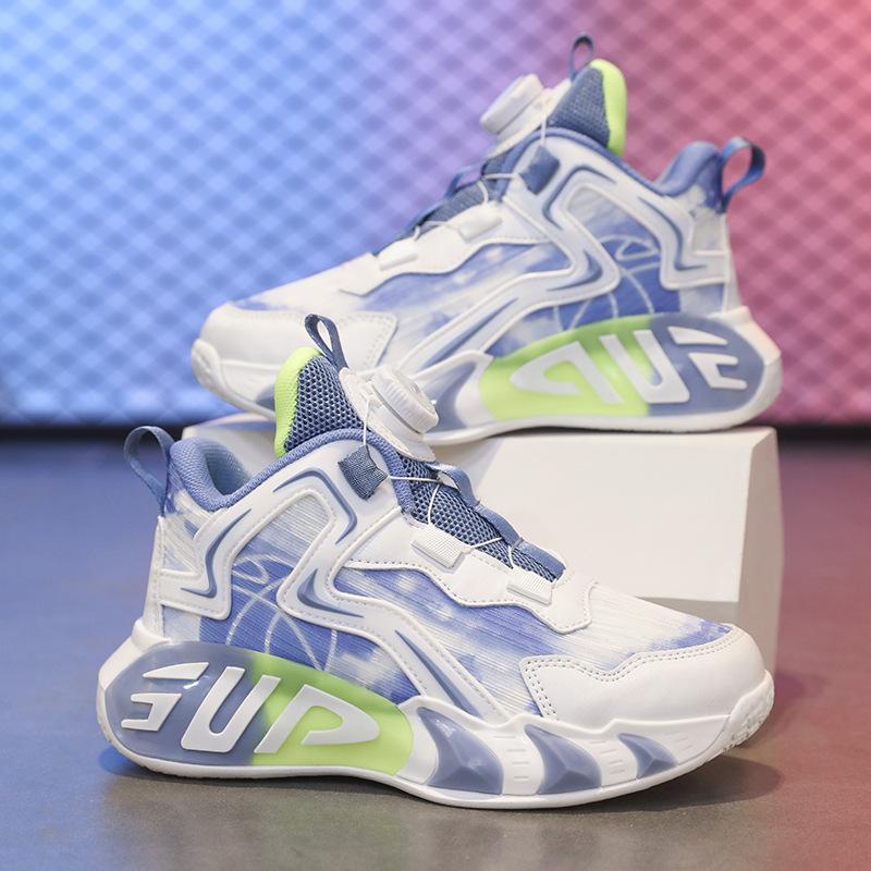 

Boys basketball shoes mesh 2025 new children s non-slip wear-resistant basketball shoes girls shoes middle-aged boys 40 yards/25cm