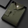 New Men'S Business Casual Long Sleeved Solid Color Polo Shirt Fashionable And Comfortable Summer Versatile Top