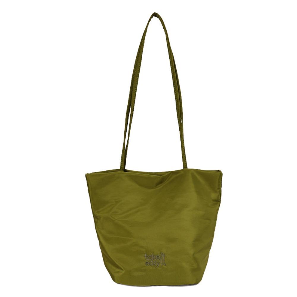 Lightweight Nylon Bucket Bag Korean Style Women Handbag Sweet Underarm Bag Travel