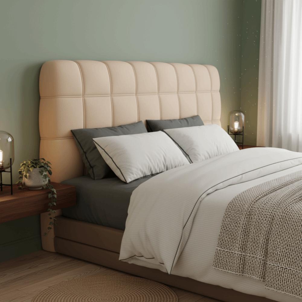 Thickened Bedhead Cover Solid Color Checkered Headboard Cover All-inclusive Soft Bed Back Cover Anti-collision Protection