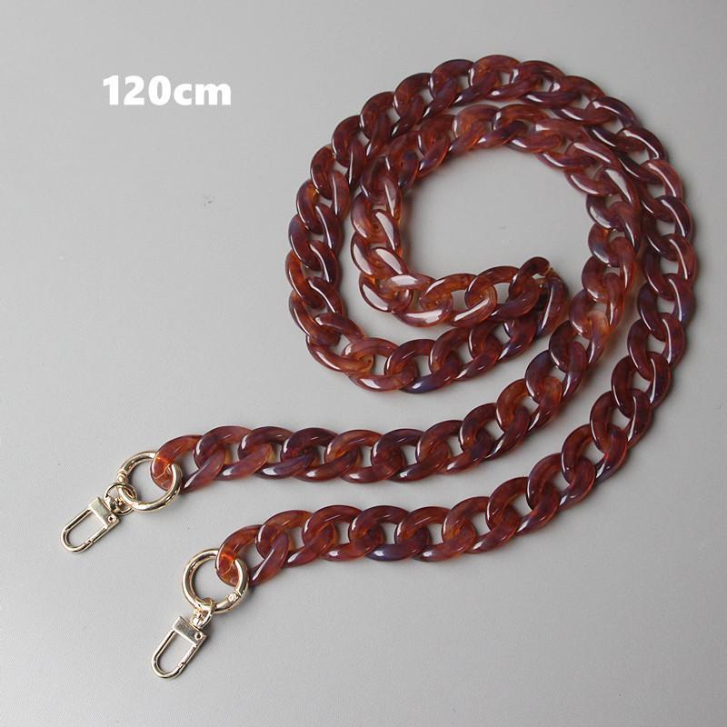 Acrylic Chunky Bag Chain 1Pc Gold Metal Clasp Lightweight Marbled Colors Strap for Tote Bag Purse DIY Craft