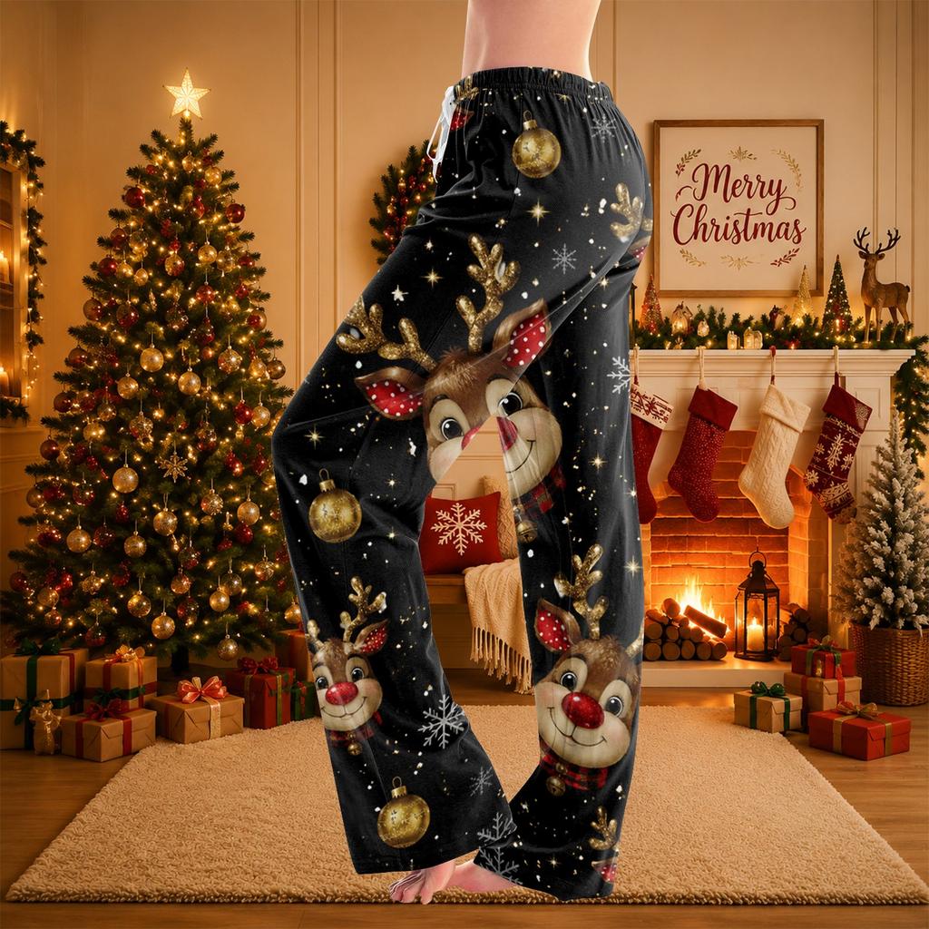 Women's Christmas Print Pajama Pants for Cozy Sleep and Casual