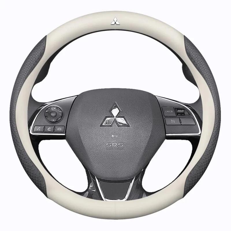 Pro Mitsubishi Outlander Pajero Asx Colt Lancer EX Evolution L200 Triton RALLIART Kožený Potah Volantu do Auta z Uhlíkových Vláken