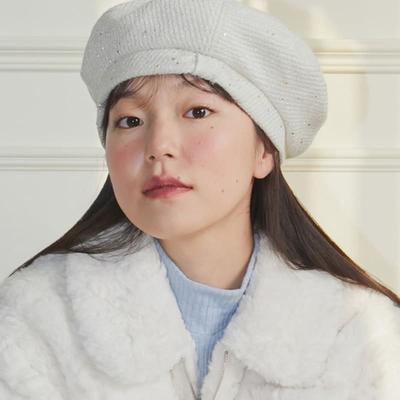 Margarin Fingers RIBBON TWEED BERET (IVORY)