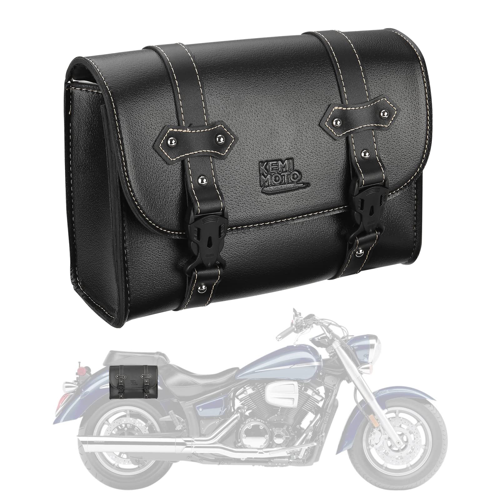 

KEMIMOTO Motorcycle Side Small Item 6L Tool Versatile Highly Flexible Tool Premium Leather Bag, Storage, Capacity, Bag, Bag, Storage,