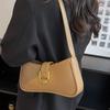 Women's PU Leather Underarm Shoulder Bag Simple Solid Color Zipper Design Crossbody Bag Lady Daily Work Handbags and Purses