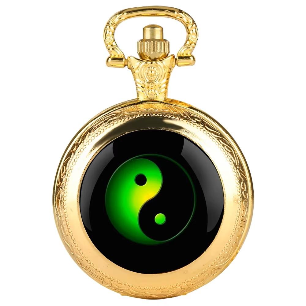 

Винтажные ретро антикварные китайские Инь-Ян кварцевые унисекс мужские и женские карманные часы кварцевое ожерелье кулон часы цепочка классический циферблат ювелирные изделия подарок светящийся x1