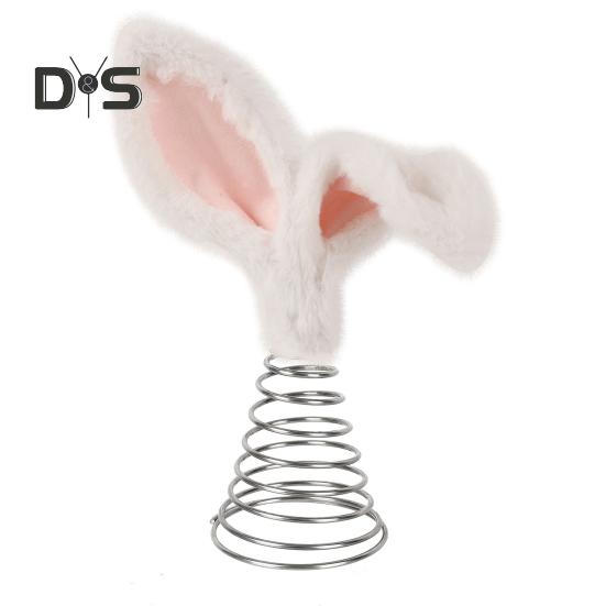 

Верхушка для пасхальной елки, ушки кролика, плюшевый кролик, украшение из металла, весеннее украшение для милых пасхальных деревьев, домашний декор, праздничные принадлежности 1pc