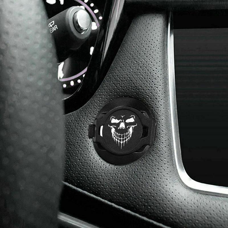 Push Start Button Cover Auto Engine Ring Cover Cool Car Engine Push Start Ring Cover Skull Pattern Start Button Decorative