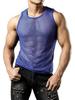 Men's Crew Neck Fishnet Tank Top - Breathable, Loose, Casual, Plus Size, European & American Style.