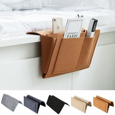 1 Stück Filz Nachttisch Aufbewahrungstasche Beutel Bett Schreibtisch Tasche Sofa TV Fernbedienung Hängende Tasche Couch Aufbewahrungs-Organizer Bett Halter Taschen