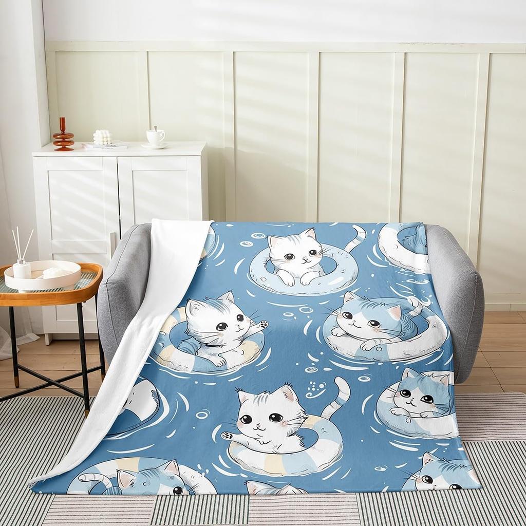Purple Cow Print Blanket Soft Fleece Throw Modern Home Decor Cozy Living Room Sofa Bedding Gift for Women Girls