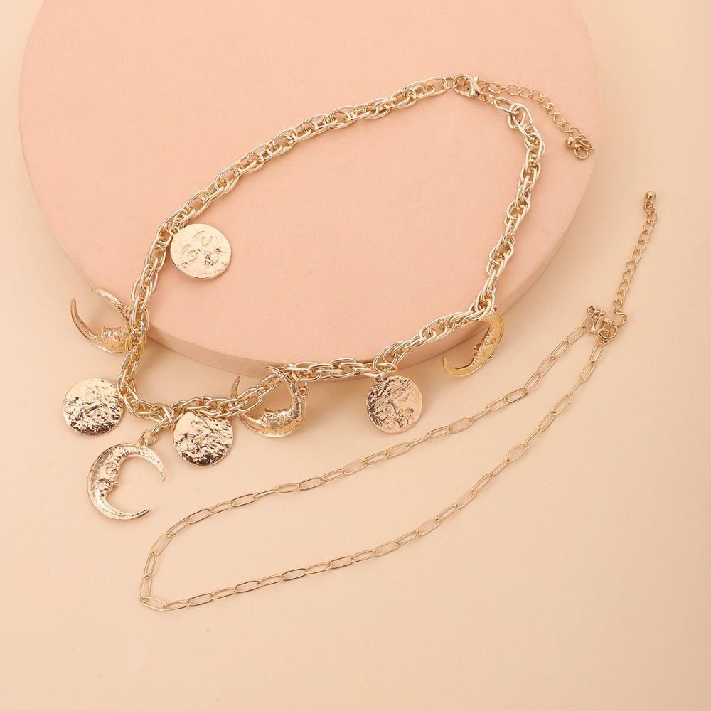 Geometry Metal Collarbone Chain Fashion Cowboy Cowgirl Choker Fashion Multilayer Necklace  Holiday