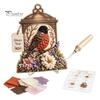 Huiswarmingscadeau voor Natuurliefhebbers 3D Stof Poke Art Kit, DIY Vogel Geheugen Lantaarn Bloemen Geïnspireerd Huisornament En Patronen, Punch Needle Knutselkit