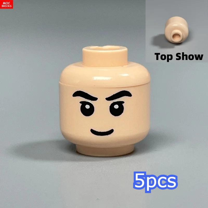 MOC Bricks Hollow Flesh Face Expression Head For 4cm Figure DIY Educational Building Blocks Toys For Children Gifts