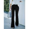 Spring and Autumn Women Plus Size Corduroy High Waist Solid Color Slim Micro Flare Pants Elastic Waist Casual Pants