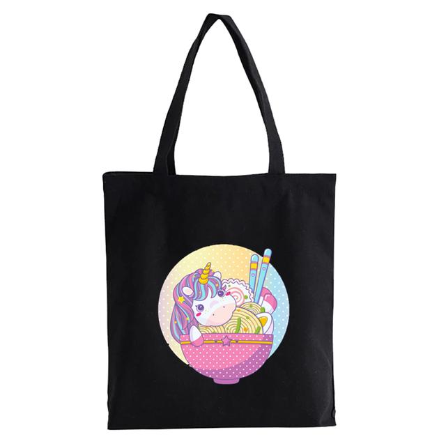 Dabbing Unicorn Panda anime Nákupní taška Dospívající studenti opakovaně použitelná plátěná taška taška na kabelku Dámská taška přes rameno Bolsas