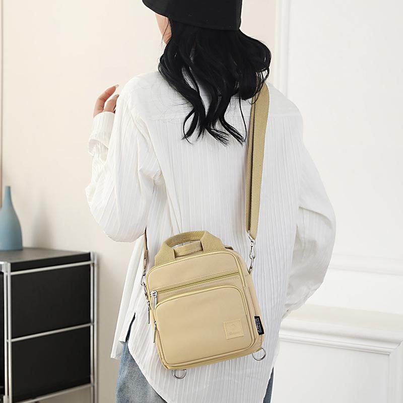 Women's Multifunctional Nylon Backpack Solid Color Shoulder Bag Crossbody Bag Commuter Handbag