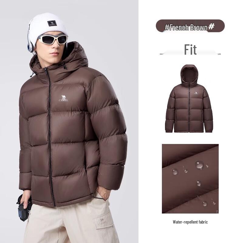 CAMEL Unisex Hooded Duck Down Jacket M33CR07131 L