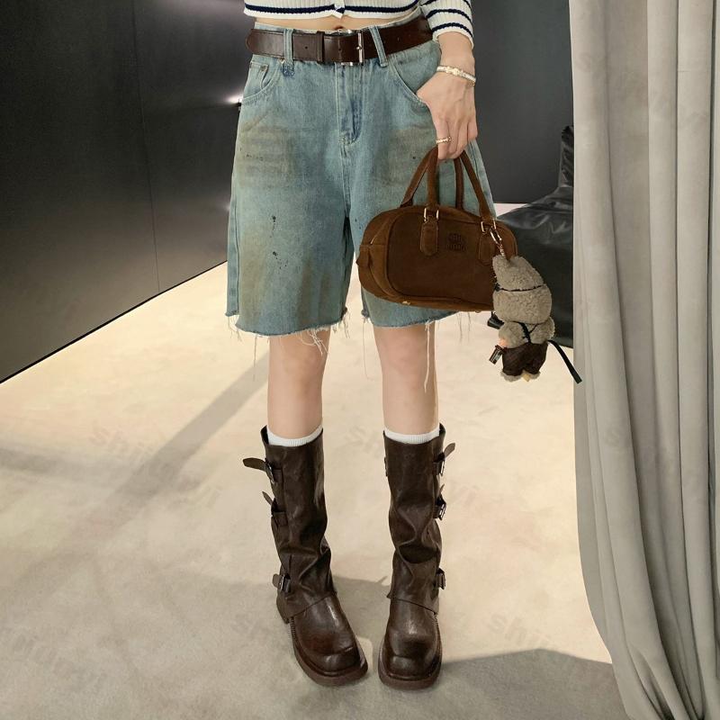 Mode Damen Ritterstiefel 2025 Herbst Winter Neue Mode Gürtelschnalle Halbhohe Stiefel Vintage Bequem Rutschfest Höhenerhöhende Schuhe