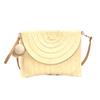 Handmade Straw Beach Shoulder Crossbody Bag Girls Envelope Woven Summer Small Hair Ball Cluth