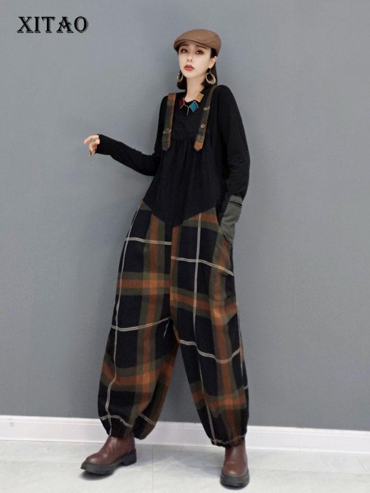 

XITAO Ковбойские клетчатые комбинезоны женские GWJ0621