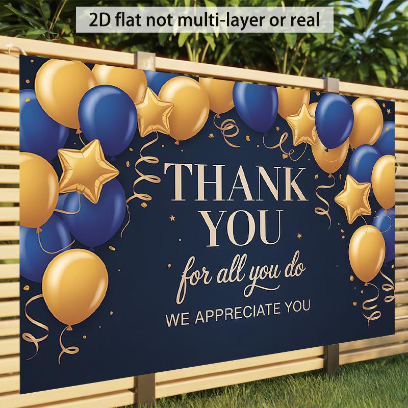 1Pcs Navy Blue Golden Thank You Decoration Background Backdrop For Photo Studio Photo Booth Party