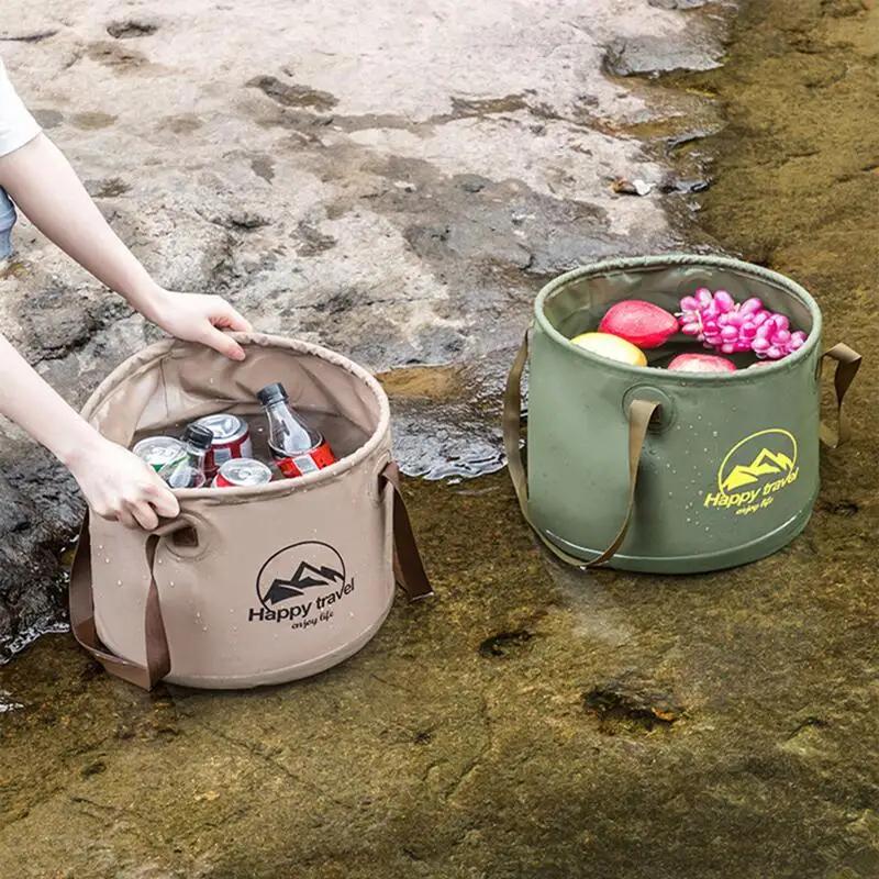Folding Camping Cube Water Bucket Foldable Collapsible Bucket Camp Supplies For Tourism Car Wash Fishing Car Camping Accessories for Home