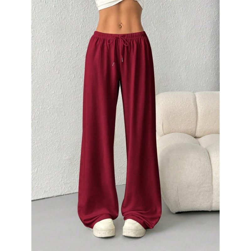 Women S Casual Wide Leg Loose Fit Solid Color Sports Sweatpants