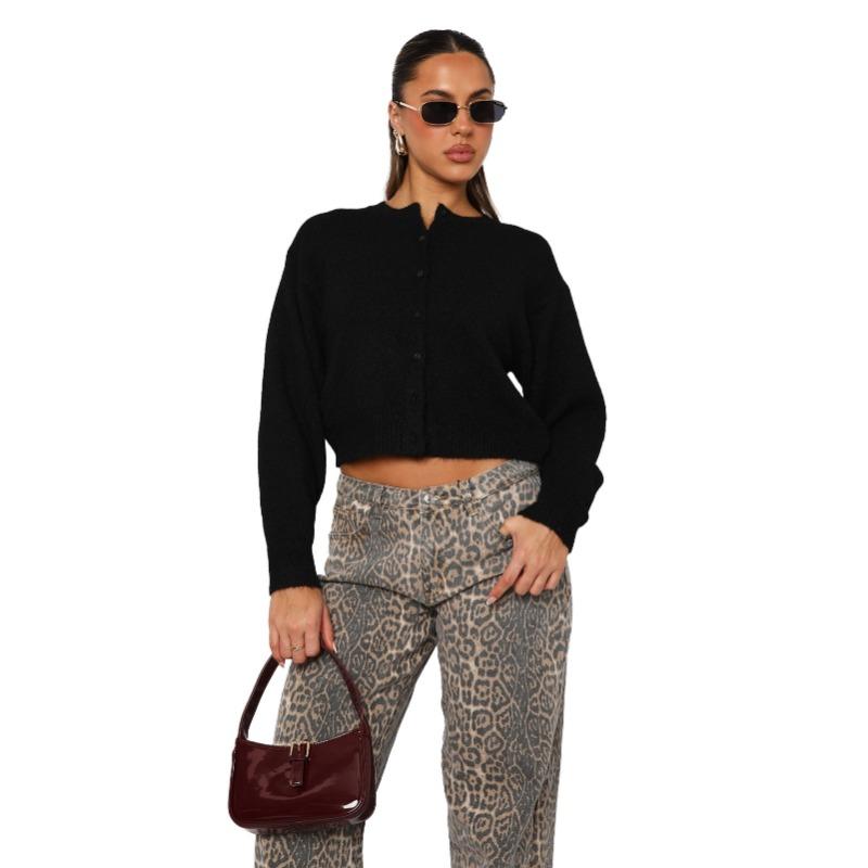 Women's Comfortable Casual Solid Color Knitted Cardigan Short Coat