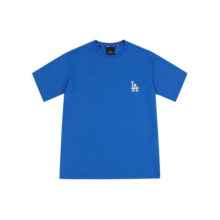 MLB Nautical Basic Small Logo Straight Tube Printed Dopamine Short Sleeve T-Shirt Unisex Tops Blue 31TS10031-07U