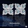 D VVS 4CT Moissanite Stud Earrings for Women Man 4 Stones Classic 925 Sterling Silver Earring with GRA  Wedding Jewelry Gift