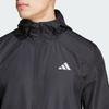 Adidas Gym+ Hooded Logo Print Zip-Up Long Sleeve Jacket Men Outerwear Black IN5838