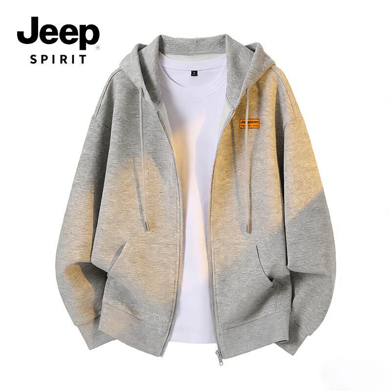 JEEP SPIRIT Men s Loose Fit Hooded Sweatshirt Jacket 2XL
