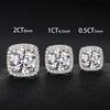S925 Sterling Silver Moissanite Square Stud Earrings - 50 Points to 2 Carats, Light Luxury High-End Design