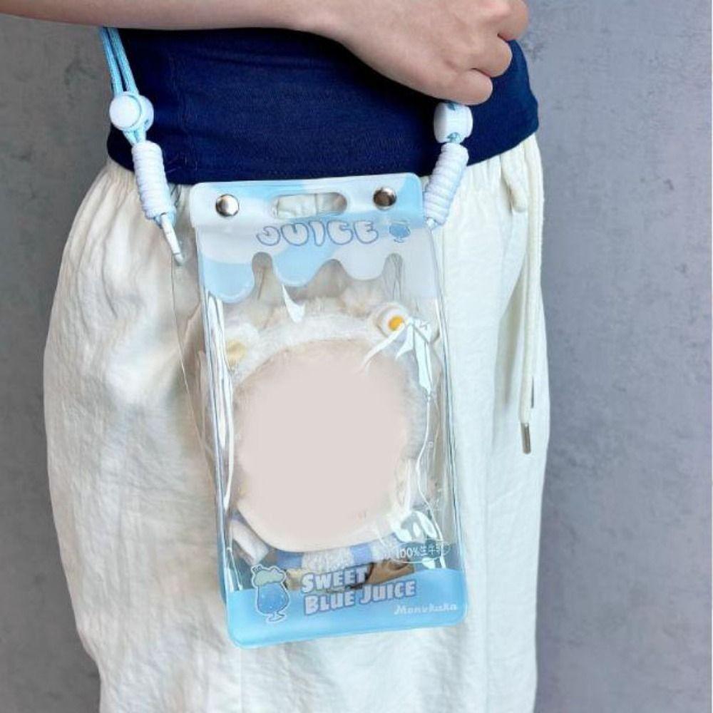 PVC MIni Plush Dolls Storage Pouch Dustproof Dolls Outward Bag  for Outdoor Use
