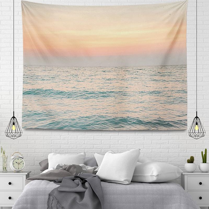 Wall Decor Tapestry Beautiful Room Decoration Blue Beach Accessories Wall Hanging Large Fabric Wall Home Autumn Decoration