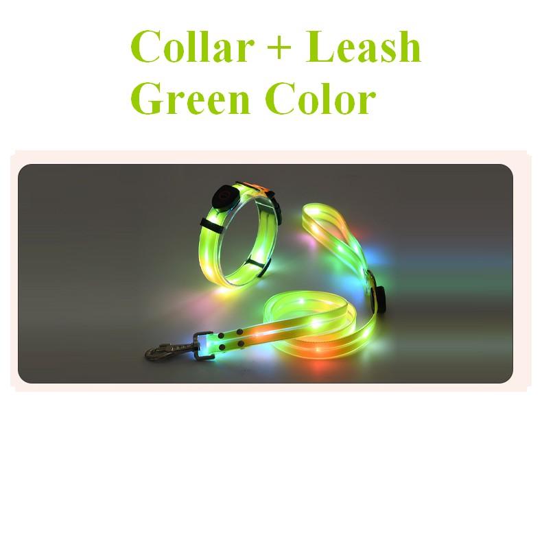 Pet Dog LED Light UP Leash USB Rechargeable PVC With Webbing Glowing Pet Leash Light Up Puppy Dog Night Walking No Collar