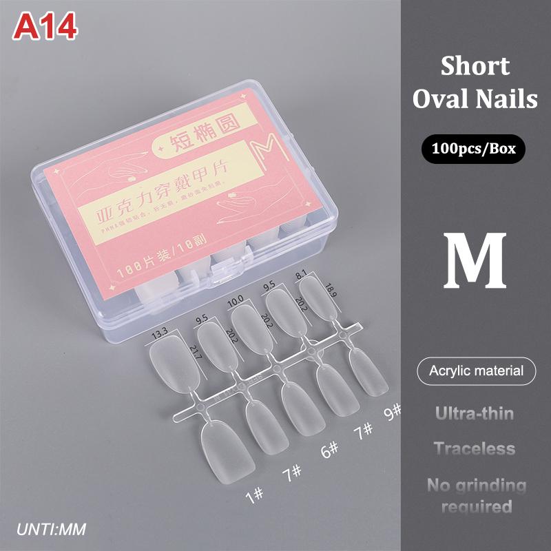 100Pcs/Box Matte Fake Nails No Polishing Press On False Nails Medium Short Design High Matt Soft Gel Nail Tips For Extension